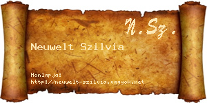 Neuwelt Szilvia névjegykártya